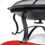 LinkMejor 29 inch Fire Pits for Outside Firepit Outdoor Wood Burning Pit Steel Firepit Bowl for Patio Backyard Camping