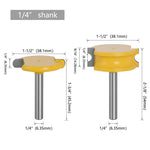 2PCS Canoe Flute and Bead Router Bit Set Precise Cutting Tool Ideal For Decorative Edges Long-Lasting Performance 1/2" 1/4" 6mm 8m 12mm