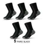 5 Pairs Men's Mid-calf Socks Sweat Anti-odor Sports Socks for Spring Autumn Winter Outdoor Running Basketball Socks Thick Warm Male Socks Large Size 39-45