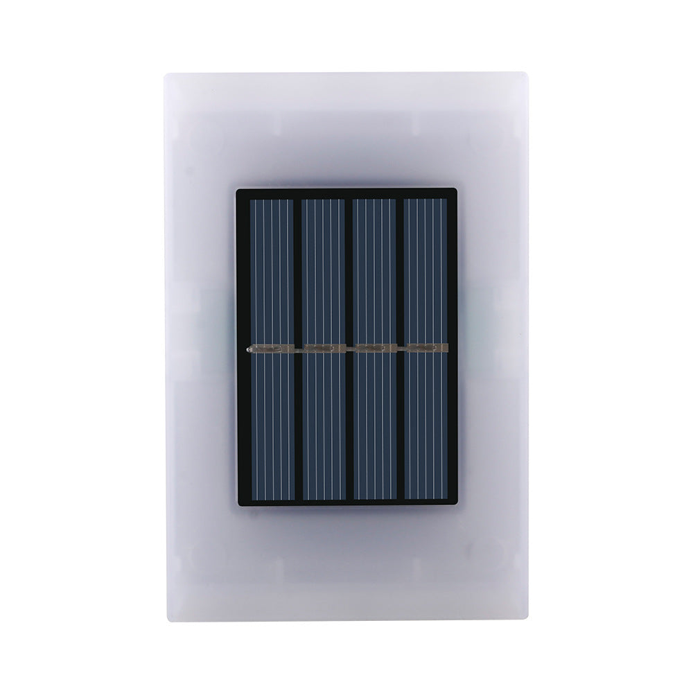 Elfeland 2Pcs 6LED Solar Wall Washer Light 2 Colors Lighting Auto On/Off Waterproof Dual-Side Design 600mAh Battery Solar Power Lamp for Garden Courtyard Landscape