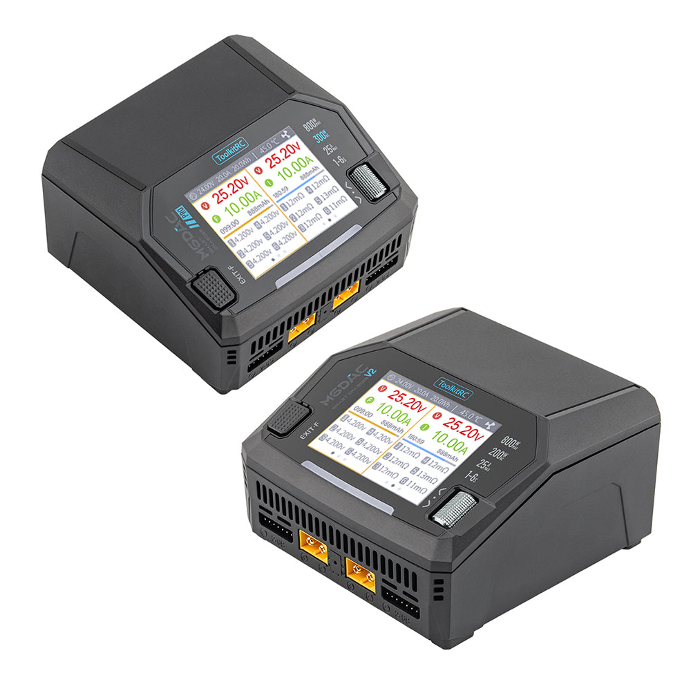 ToolkitRC M6DAC PRO M6DAC V2 18A AC200-300W DC800W Charger IPS 2.8" LCD 320×240p× for 1-6S LiPo LiHV LiFe Lilon LTO 1-16S NiMH 1-10S Pb Battery