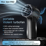 Mini X64PRO Turbo Fan 750W 350km/h Wind Speed 60W Fast Charging TYPE-C LED Lighting Active Heat Dissipation for Efficient Cooling