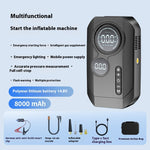 8000mAh Car Jump Starter & Air Compressor All-In-One Starter And Inflator with LED Emergency Lighting 1200A Peak Current
