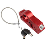 LinkMejor Motorcycle Handlebar Helmet Lock Aluminum Alloy Anti Theft Lock with Stainless Steel Cable Brake Lever Safety Lock for Street Motor Scooters