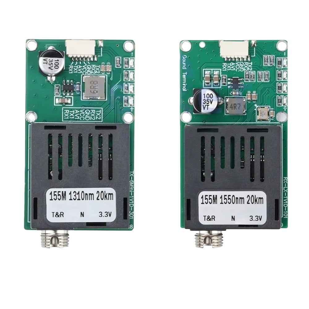 Sky/Ground TTL Optical Transceiver Module DC 5.5-26V FC RX/TX/AV/VCC/GND Interface for Drones TTL to Fiber Optic Module