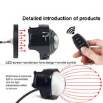 LinkMejor Headlight with Dual Dynamic Devil Eye Design Multiple Modes for Cars Motorcycles Universal
