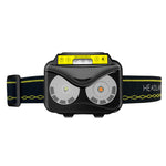 Bikight XPG COB White Yellow Light LED Headlamp Body Motion Sensor 6-Mode Red Blue Flash Headlight Rechargeable Camping Torch