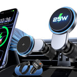 T818 25W Magsafes Wireless Car Charger with Fan+63W Car Charger Adapter Car Air Vent Mount Holder Fast Wireless Charging Stand for Smart Phone for iPhone 17 17Pro 16 Pro Max 15 14