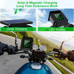 Solar Charging TPMS Motorcycle Tire Pressure System Tyre Temperature Alarm LED Display IP67 Waterproof