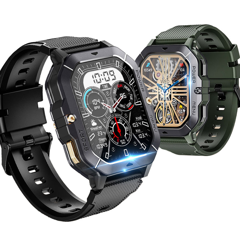 LinkMejor C28 2.02-inch HD Screen 410mAh Battery bluetooth Call Heart Rate Blood Pressure Blood Oxygen Monitor Sleep Monitoring Stress Detection Cycle Tracking Multi-sport Modes Music Playback 1 ATM Waterproof Smart Watch