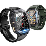 LinkMejor C28 2.02-inch HD Screen 410mAh Battery bluetooth Call Heart Rate Blood Pressure Blood Oxygen Monitor Sleep Monitoring Stress Detection Cycle Tracking Multi-sport Modes Music Playback 1 ATM Waterproof Smart Watch