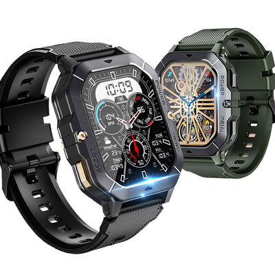 LinkMejor C28 2.02-inch HD Screen 410mAh Battery bluetooth Call Heart Rate Blood Pressure Blood Oxygen Monitor Sleep Monitoring Stress Detection Cycle Tracking Multi-sport Modes Music Playback 1 ATM Waterproof Smart Watch