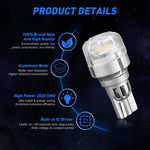 LinkMejor Pair 12V T15 LED Light Bulb 3020SMD Turn Signal Bulb 2W 256LM White Light Brake Reversing Lamp