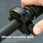 WEST BIKING Mini Invisible Bike Bell Aluminum Alloy Whale Shape Bicycle Thumb Bell MTB Road Bike Handlebar Bell for 22.2-31.8mm Handlebar Diameter
