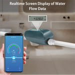 LinkMejor DN20 Tuya Smart WiFi Water Valve Water Flow Rate and Water Meter Shut On/Off Remote Control Real Time Display IP66 Waterproof Work with Alexa Google Assistant