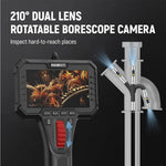 EU KAIWEETS KBA02 PRO Dual Lens Articulating Borescope Camera 210° Bi-Directional Probe 0.25 Inch 1080P IPS Screen IP67 Waterproof Inspection Camera