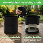 ModernHome 3pcs 15 Gallon Grow Bags Transparent Single Opening Black 3 Light-Blocking Curtains 3 Green Labels Vacuum Packed