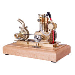 LinkMejor M16C Air-cooled Single Cylinder 4-strokes Mini Vertical Gasoline Speed-controlled IC Engine Model with Water Vane Pump Science Discovery Education Desktop Decorations Collection Toys