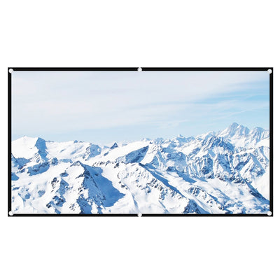 84/100/120-inch Metal Anti Light Projector Screen 4K HD Foldable Home Theater Movie Screen with Black Border Grommets Indoors Portable Ambient Light Rejecting