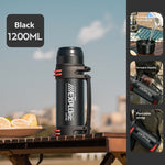 IPRee 1200ml Large Capacity Stainless Steel Insulated Bottle Leak-proof Portable Double-wall Vaccum Thermos Bottle Water Jug Keep Hot 72Hour for Hiking Travel