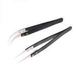 Ceramic Reverse Tweezers Non Conductive Anti-Static Heat Resistant Tweezers Big Curved/Straight Tweeze