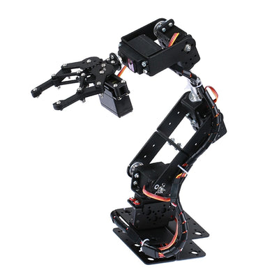 6DOF Robot Mechanical Arm Clamp Claw Kit Industrial Manipulator Metal Gear 180 Degree Rotation Aluminum Frame Educational Robotics Teaching