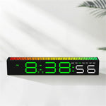 LinkMejor Light Table Clock LED Alarm Clock Speaker Display Colorful 3 Levels Brightness Dual Mode LED Lamp Strip Rhythm Pickup Design for Home Desktop