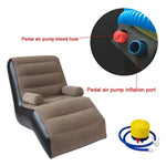 Xmund Folding Lazy Sofa Inflatable Lounge Chair Sofa Thickened Folds Compactly Gaming Lounger Air Bench For Leisure Bed Sleeping