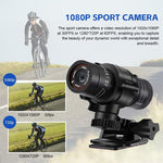 LinkMejor 1080P Bicycle Helmet Camera 120° Wide Angle Bicycle Sports Camera IPX6 Waterproof Mini Motorcycle Helmet Camera Car Video Recorder Outdoor DV Video Camera