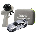 LinkMejor R02 1/64 2.4G RWD Drift RC Car Mini Race LED Light Radio Control High-Speed Motor On-Road Racing Vehicle Model Boys Gifts 60 Minutes Playing Time Toys
