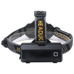 LinkMejor 500M Distance Smart Sensor LED Headlamp Spotlight/Floodlight Zoom, Yellow/White Light Adjusted, Type-C Rechargeable, Fishing Camping Running Working Headlight Long Shot Head Flashlight