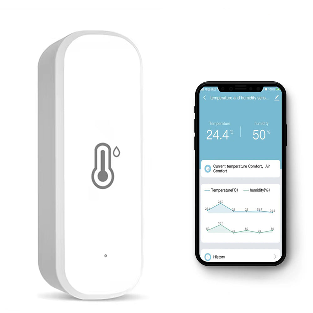WiFi Temperature Humidity Tester Smart Home Integration Alexa Google Assistant Mobile App Control -10 to 60℃ 0-99% Humidity