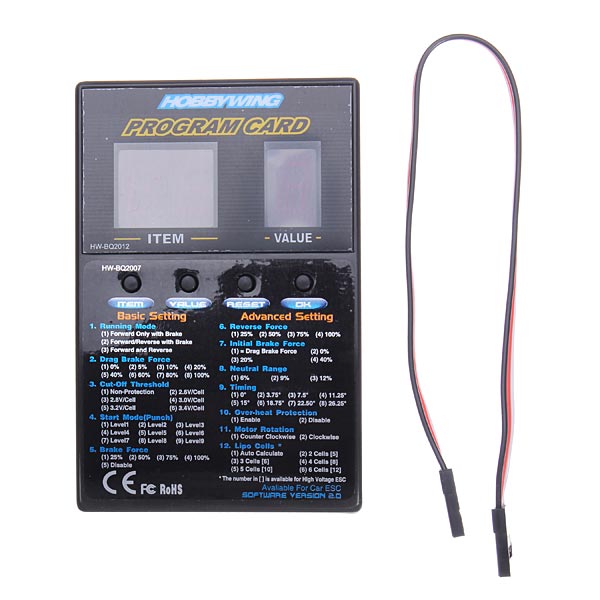 LinkMejor Quicrun Program Card For RC Car