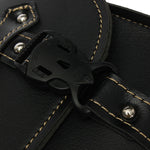 Motorcycle Saddle Leather Bag Storage Tool Pouch Black