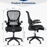 Hoffree Office Chair Ergonomic Desk Chair with Adjustable Height Lumbar Support High Back Mesh Computer Chair with Flip up Armrests
