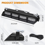 Front/Rear Windshield Interior Emergency Driving Strobe Light Safety Flashing Warning Danger Split Light Strip with Suction Cup for Construction Vehicles Truck