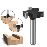 LinkMejor 1/4 Inch 6mm Shank 3 Flutes CNC Spoilboard Surfacing Router Bit Slab Flattening Router Bit Milling Cutter With Adapter 1"/25.4mm Cutting Diameter