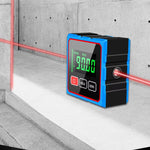 LinkMejor Electronic Digital Angle Dipmeter Four Sided Magnetic Inclinometer ±0.2° Accuracy Cross Laser Level Type-C Charging Woodworking Gradient Measuring Tool