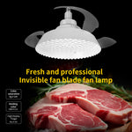Elfeland E27 LED Fresh Food Fan Light with Retractable Blades 6000K Color Temperature Ra95 4-Speed Wind Remote Control Celling Fan Lamp