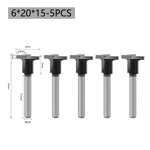 LinkMejor 5PCS 1/4 Inch/6mm Shank Arc Bending Router Bits for 90° Arc Bending Woodworking Board