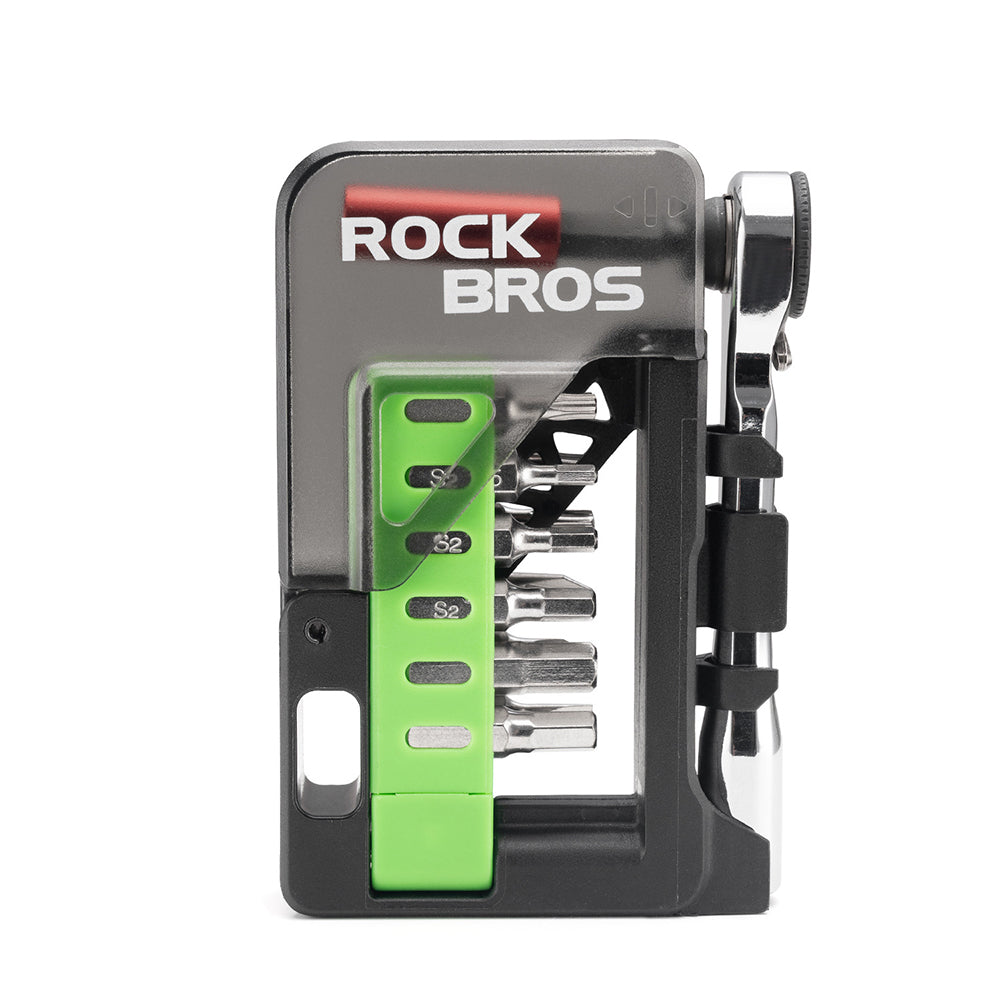 LinkMejor 12-in-1 Portable Mini Bicycle Repair Tools Kit Multifunction Aluminum Alloy Bike Ratchet Wrench Screwdriver Maintenance Set for Road MTB