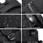 LinkMejor Backpack Men's Shoulder Bag 15.6 Laptop Computer Bag Casual Sports Travel Backpack Breathable Large Capacity USB Charging Backpack