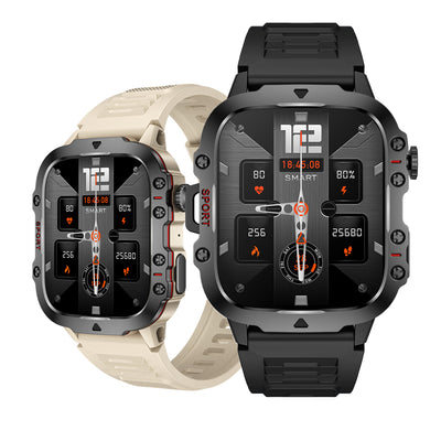 QX11 1.96inch HD Screen bluetooth Call Heart Rate Blood Pressure Blood Oxygen Monitor Sleep Monitoring Breathing Exercise Female Menstrual Cycle 100+ Sport Modes Music Playback 3ATM Waterproof Smart Watch