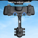 Car Rearview Mirror Bracket Extendable 360° Rotating Multifunctional Phone Mount for Navigation Reverse Mirror Holder