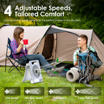 Xmund Solar Camping Fan 4000mAh Power Bank USB Charging 4 Speeds LED Light Portable Foldable Fan for Outdoor Camping