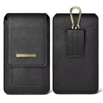 High-quality PU Leather Belt Waist Bag for 7.4inch Phone Multi-layer Card Slot Men's Phone Bag with Loop for Outdoor Hiking Work