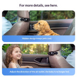 KLX09 Car Seat Fan 3000mAh Battery 3-Speed Adjustable Type-C Charging Hidden Headrest Mount Dual-Duct Turbo Cooling Fan