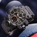 LinkMejor Men's Dual Display Waterproof Digital Watches Outdoor Sports Wristwatches Movement with Luminous, Stopwatch, Countdown, Alarm & Date Function