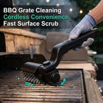 Tevorex Multifunctional Cordless Electric Grill Brush 3 Speeds Adjustable 180° Rotation 360° Guard 2600mAh Long Battery IPX7 Waterproof Rechargeable BBQ Grill Brush for Kitchen Camping Cleaning
