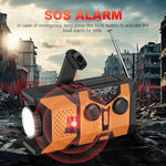 LinkMejor Emergency Hand Crank Radio Solar Powered Radio with Power Bank SOS Alarm LED Flashlight AM/FM/WB Weather Radio Portable Radio IPX3 Waterproof for Outdoor Camping and Emergency